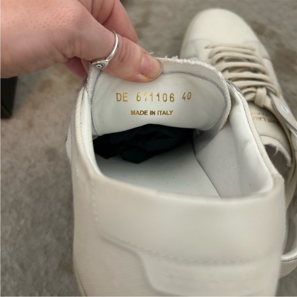 Saint Laurent SL/06 court classic leather trimmed distressed canvas sneaker - Picture 8 of 10